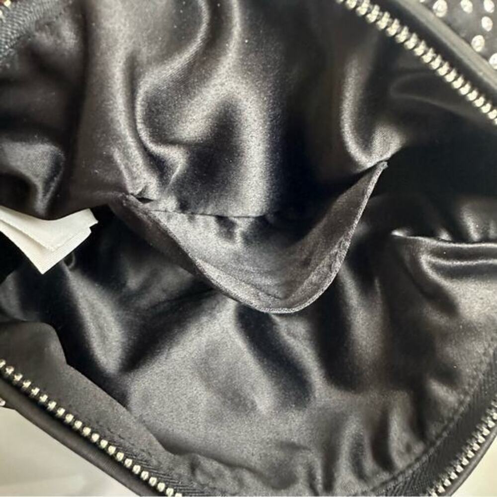J. Crew Studded Double Knot Handbag Black and Silver Cocktail Party Glam Punk - Picture 8 of 8